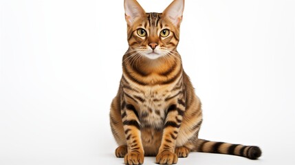 cat, Toyger cat in sitting position