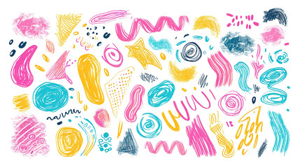 Set of vector paint brush stroke, ink splatter and Hand drawn pencil line. Dirty watercolor texture, box, frame, grunge background, splash or creative shape for social media. Abstract drawing.