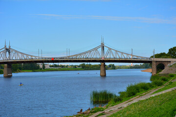 Tver, view of the Old Volga Bridge