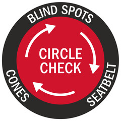 Truck safety sign circle check