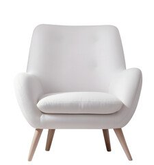 Isolated white sofa and armchair, showcasing comfortable and contemporary furniture design for a stylish home interior PNG