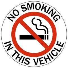 Truck safety sign no smoking in this vehicle