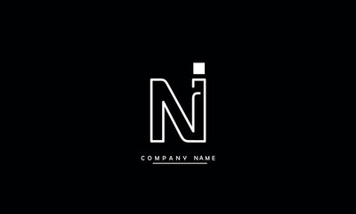 NI, IN, N, I Abstract Letters Logo Monogram