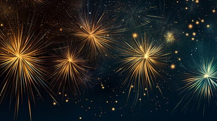 Beautiful creative holiday background. Fireworks and sparkles