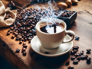 Xicara de café recém feita 