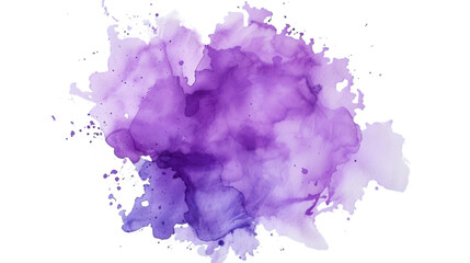 Purple Watercolor Stain on Transparent Background