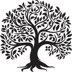 Obraz premium Tree silhouette Hand-drawn isolated Vector illustrations