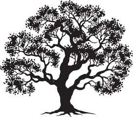 Tree silhouette Hand-drawn isolated Vector illustrations