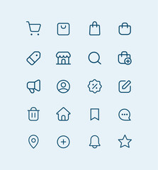 Business, Marketplace UI icon set. For Ecommerce and Online shopping outline icon styles.