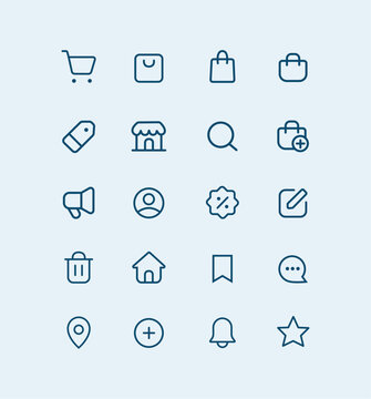 Business, Marketplace UI icon set. For Ecommerce and Online shopping outline icon styles.