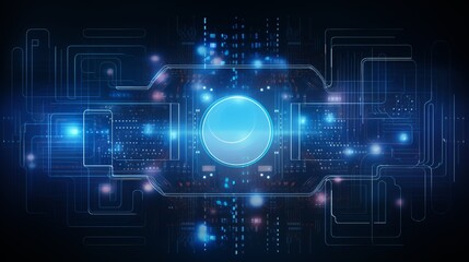 Futuristic digital circuit technology: 3d abstract sci-fi ui concept with gradient dots and lines - vector illustration