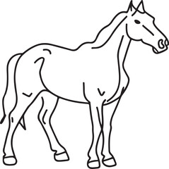 Obraz premium Horse Line art vector illustration black color