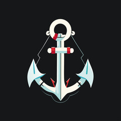 Anchor on a black background