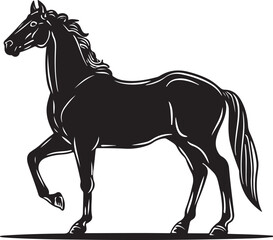 Horse Line art vector illustration black color