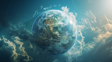 Fototapeta na wymiar Symbiotic Sphere: Planet and Climate in Unity