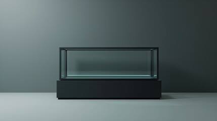 Blank glass display case mockup