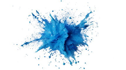 Blue Paint Burst on Transparent Background