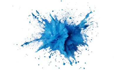 Fotobehang Blue Paint Burst on Transparent Background © John