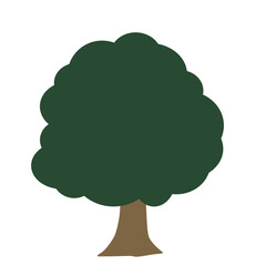 Doodle tree and wood illustration forest garden and nature with green and brown colors that can be used for social media, sticker, wallpaper, print, decoration, card, icon e.t.c