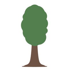 Doodle tree and wood illustration forest garden and nature with green and brown colors that can be used for social media, sticker, wallpaper, print, decoration, card, icon e.t.c