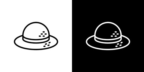 シンプルな麦わら帽子アイコン