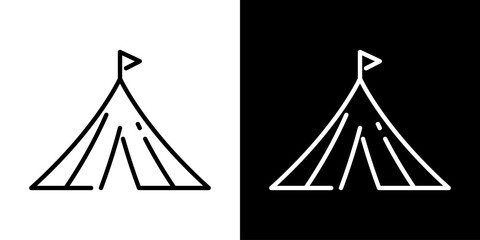 シンプルなテントアイコン © WAWAWA