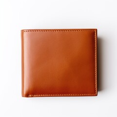 Old leather wallet on white background