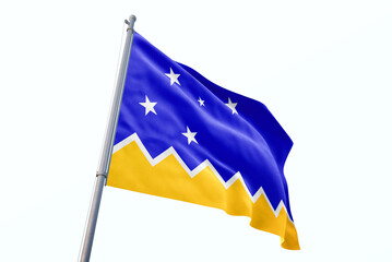 Magallanes Region flag waving isolated on white background