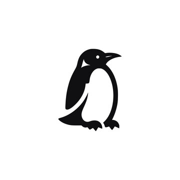 cute penguin wild animal logo vector illustration template design