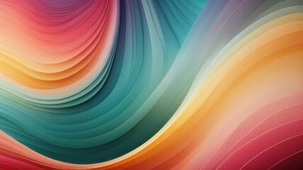 illustration of abstract background with curved lines and gradient colors that blend together.  generative, AI.