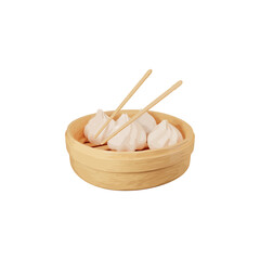 Dumplings 3d vector illustration icon 