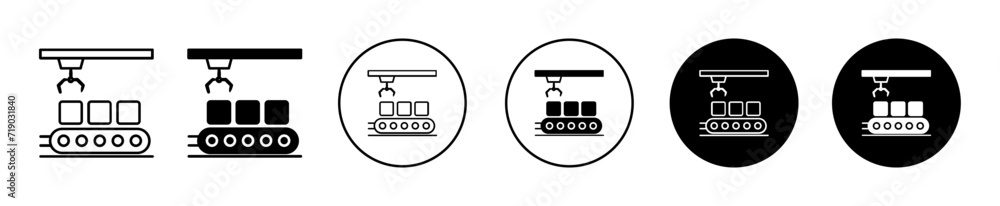Poster assembly vector icon set collection. assembly outline flat icon.