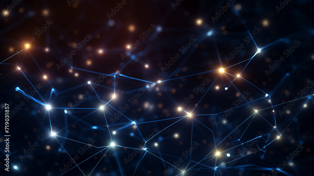 Poster dive into a futuristic realm of technology with a mesmerizing network background, a cosmic canvas ad
