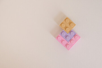 Naklejka premium Plastic lego building blocks isolated on white background