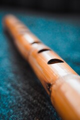 flute on a wooden background © YUNUS KILICLI