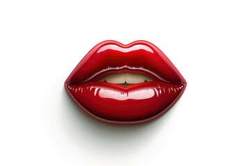 Red lips, valentine's day background. Generative AI