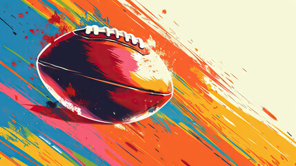 vintage super bowl background with football for super bowl - AI Generated Abstract Art
