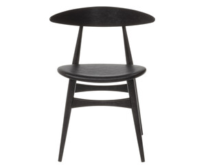 black modern wooden scandinavian style chair  isolated on white background. Furniture collection. 
