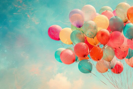 Wishes in Flight: Hopes and Dreams Ascending: Depict colorful balloons soaring into the sky, each carrying a wish or a prayer, symbolizing Holi's message of renewal and hope.