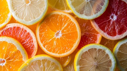 Fototapeta premium Citrus Euphoria: A Photographic Celebration of Juicy Slices