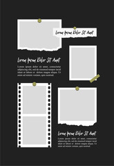 Pictures or photos frame collage. comics page grid layout abstract photo frames and digital photo wall template