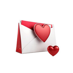 Heart envelope isolated in white background.