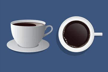 Cup of coffee, isolated vector illustration
