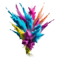 colorful powder paint splashes