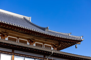 Japanese traditional beautiful tiled roof.