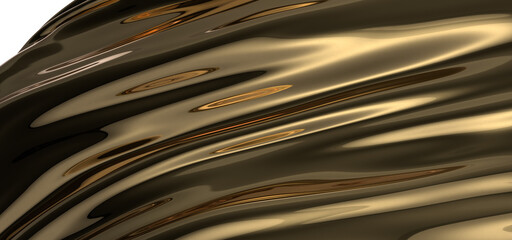 Golden Transcendence: Abstract 3D Gold Cloth Illustration for Transcendent Visuals