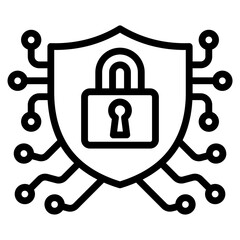 Cyber Security Icon Element For Design