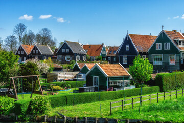 Marken, a fishing village with traditional wooden houses, located in the North of Amsterdam, North Holland, Netherlands