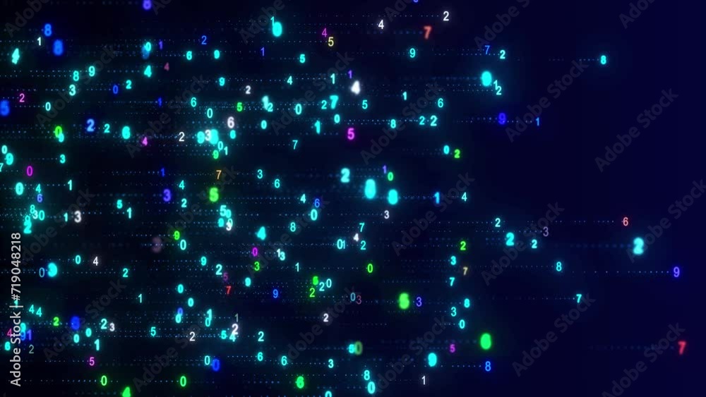 Poster digital binary code, animated abstract data transmission background. binary digital data 0.1. comput