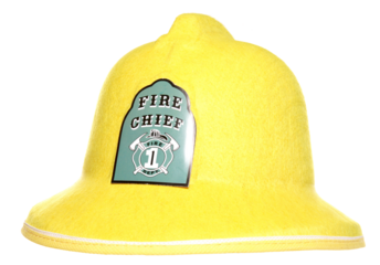 Yellow fire fighters fancy dress helmet